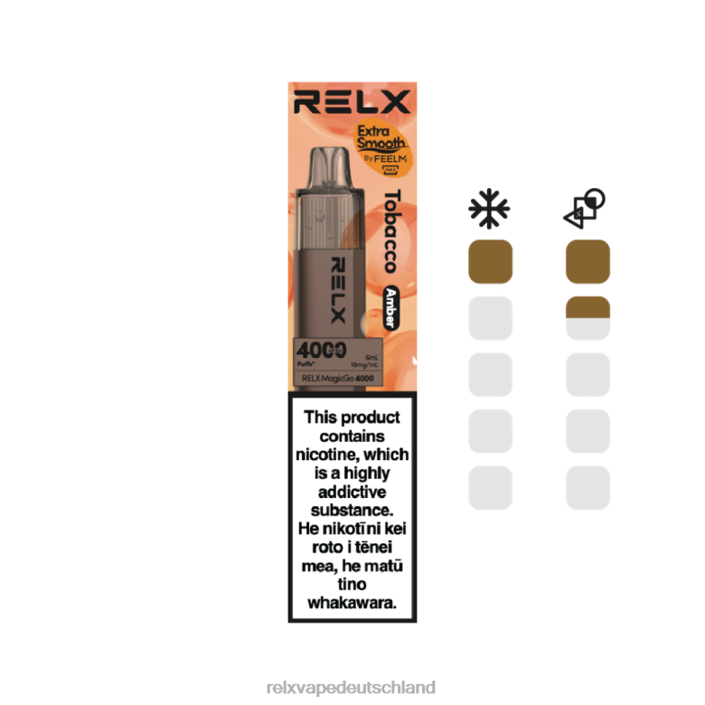 RELX Vape Preis | Tabak (Bernstein) RELX MagicGo 4000 Einweg-Vaporizer 6048T5