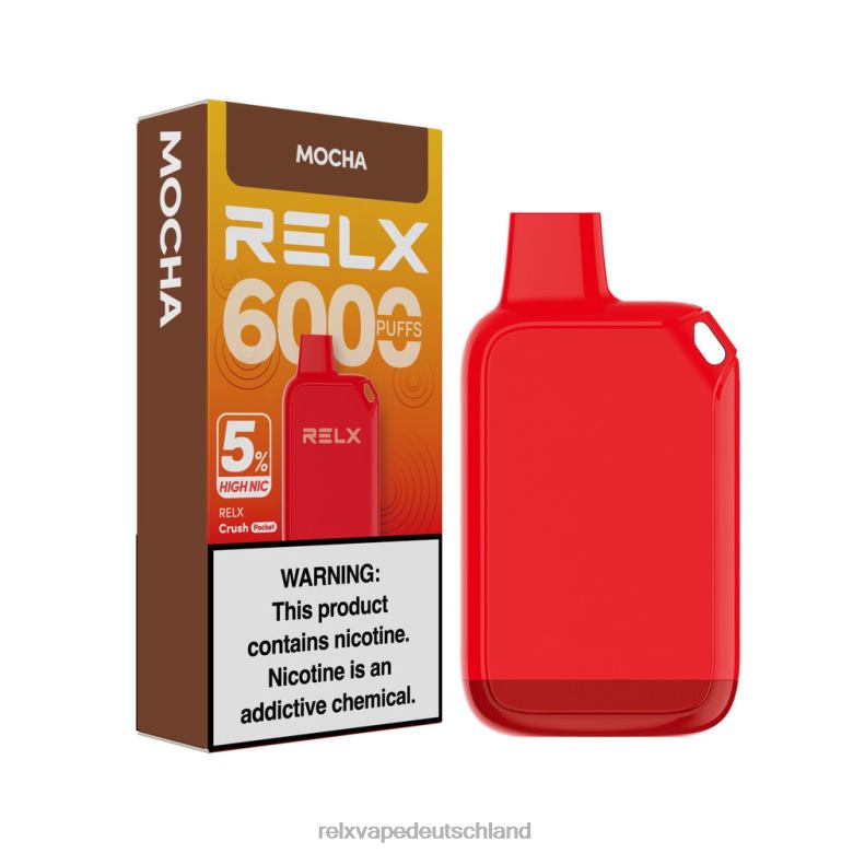 RELX Vape Preis | Mokka RELX Crush Pocket 6000 5 % hohe Nic 6048T25
