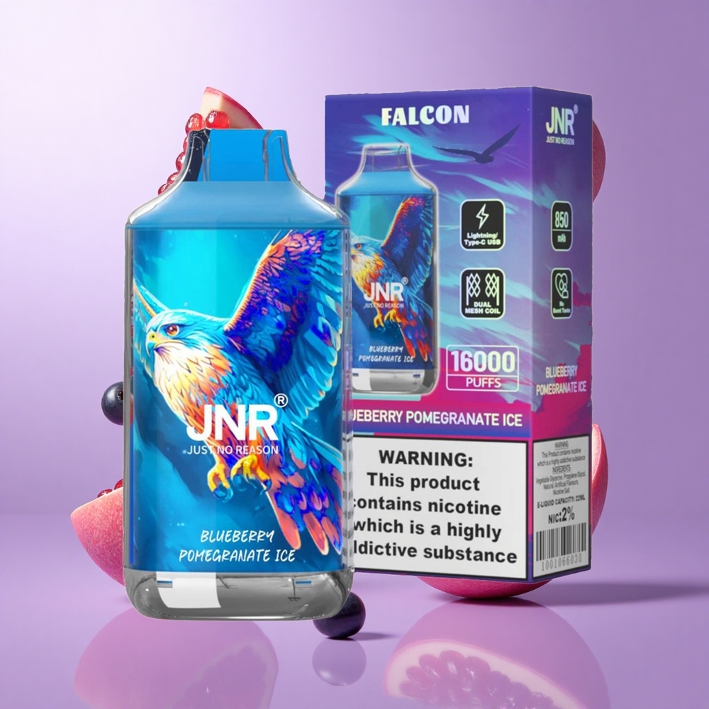 JNR Falcon 16000 Puffs Blaubeere Granatapfel Eis Deutschland großhandel 850 mAh Akkukapazität
