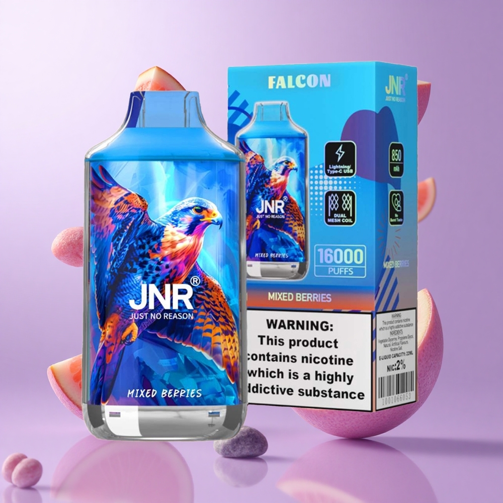 JNR Falcon 16000 Puffs Gemischte Beeren Deutschland großhandel 850 mAh Akkukapazität 22ml E-Liquid-Kapazität
