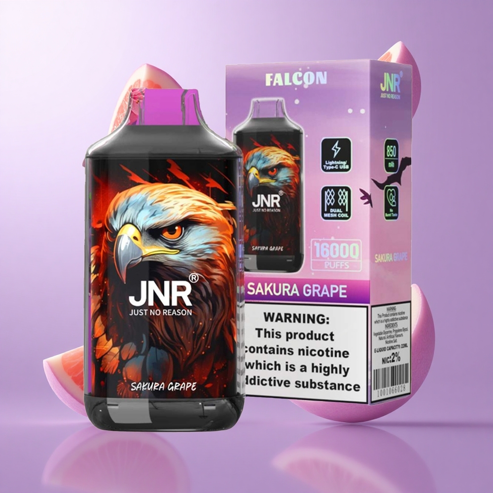 JNR Falcon 16000 Puffs Sakura Traube Deutschland großhandel 850 mAh Akkukapazität 22ml E-Liquid-Kapazität
