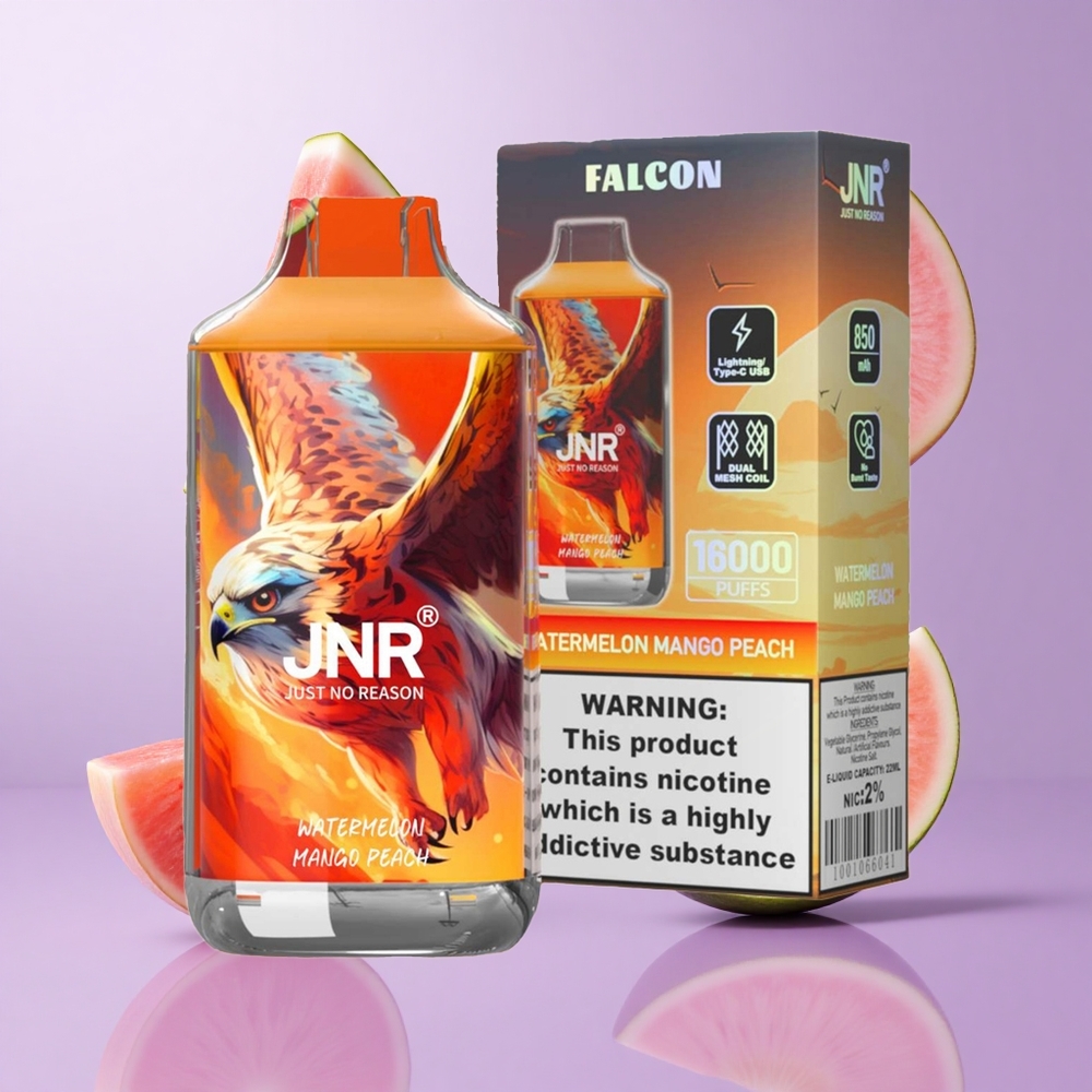 JNR Falcon 16000 Puffs Wassermelone Mango Pfirsich Deutschland großhandel E-Liquid-Kapazität: 22ml