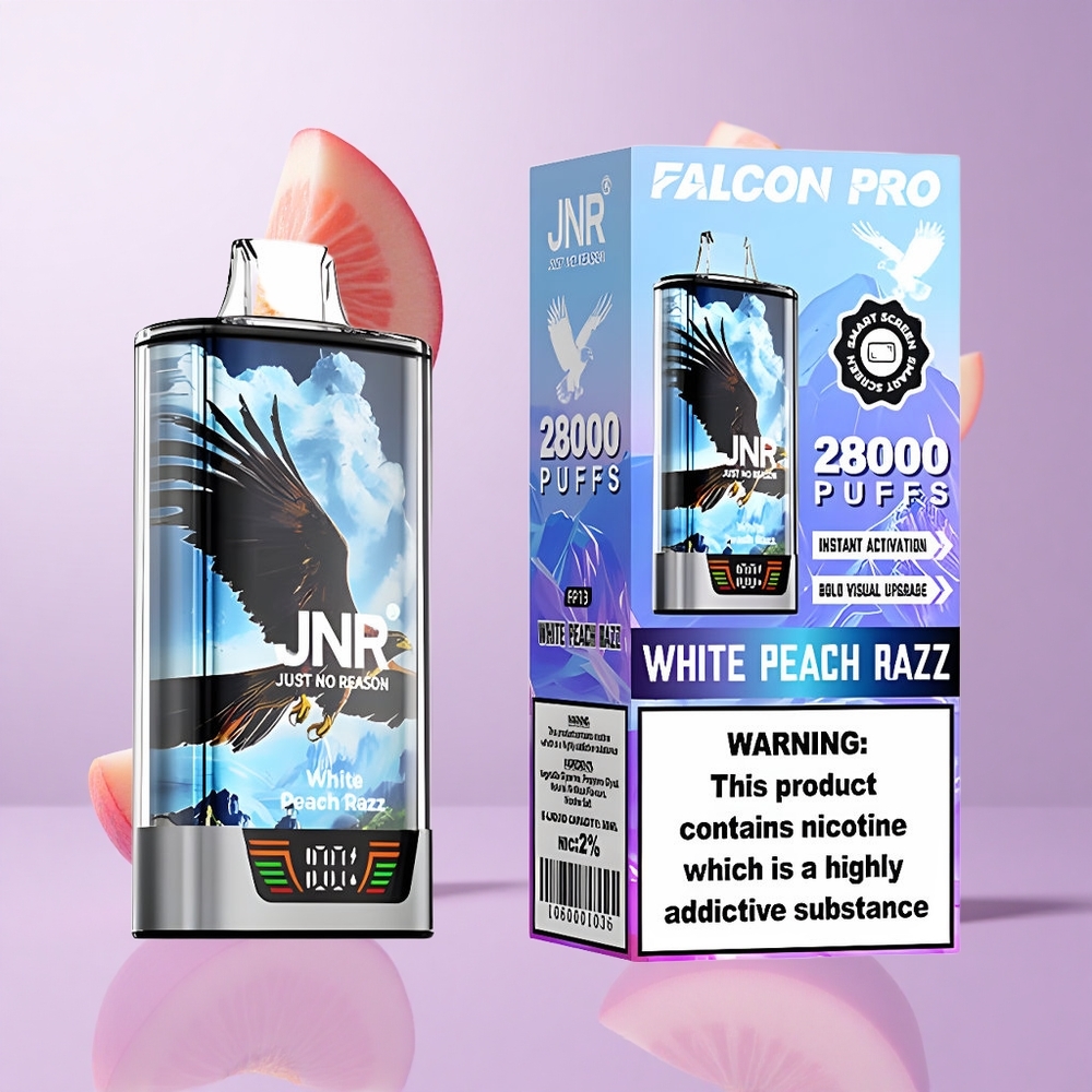 JNR Falcon Pro 28000 Weißer Pfirsich Himbeer Deutschland großhandel 28000 Puffs 30ml vorgefüllt Kapazität