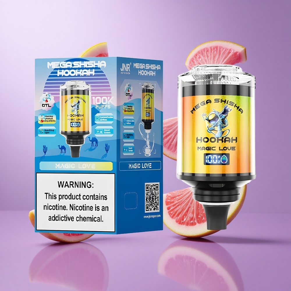 JNR Mega Shisha Hookah 100K Desktop Compatibility Magic Love Deutschland großhandel 60ml E-Liquid-Kapazität