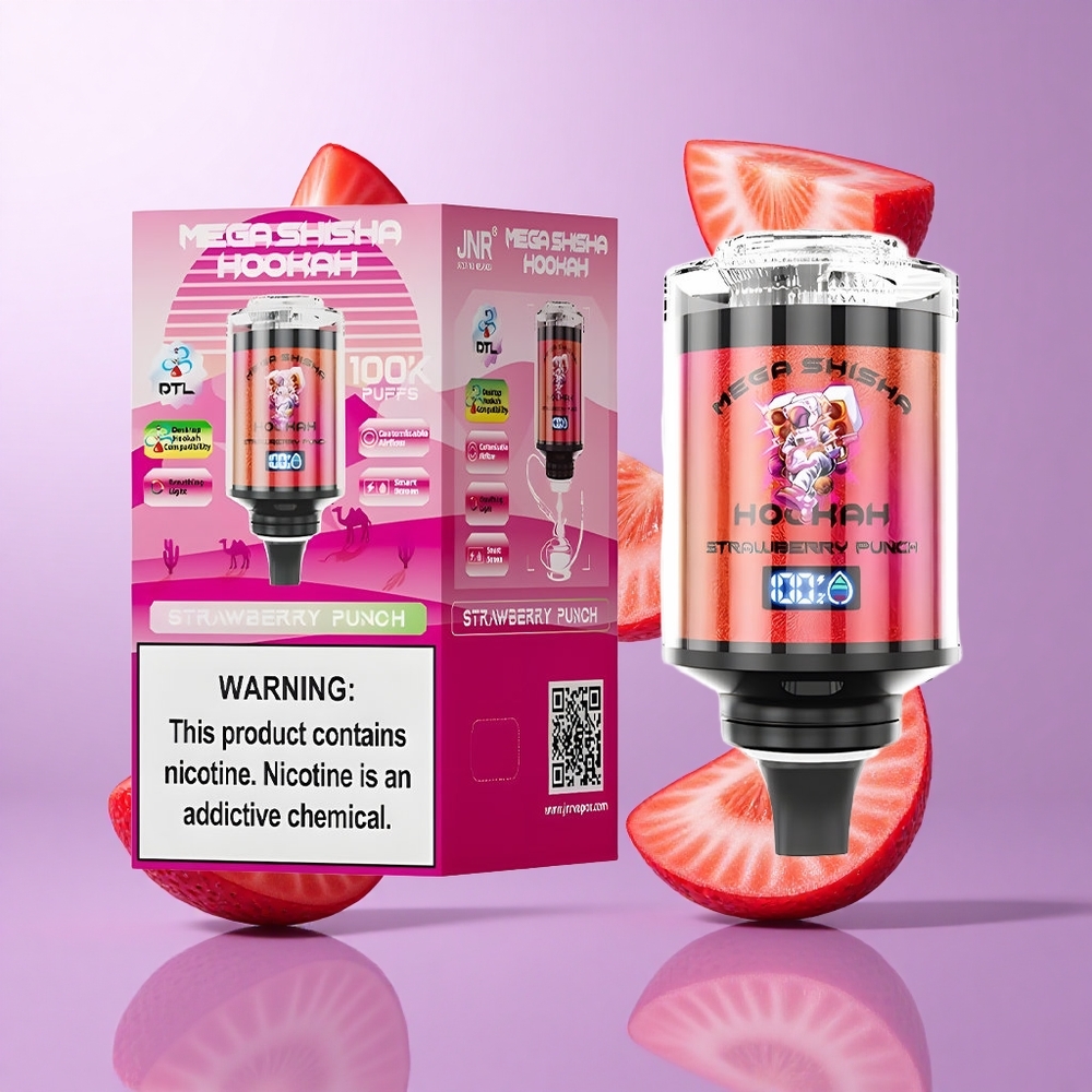 JNR Mega Shisha Hookah 100K Erdbeer Punsch Deutschland großhandel 100000 Puffs 2200mAh wiederaufladbarer Akku