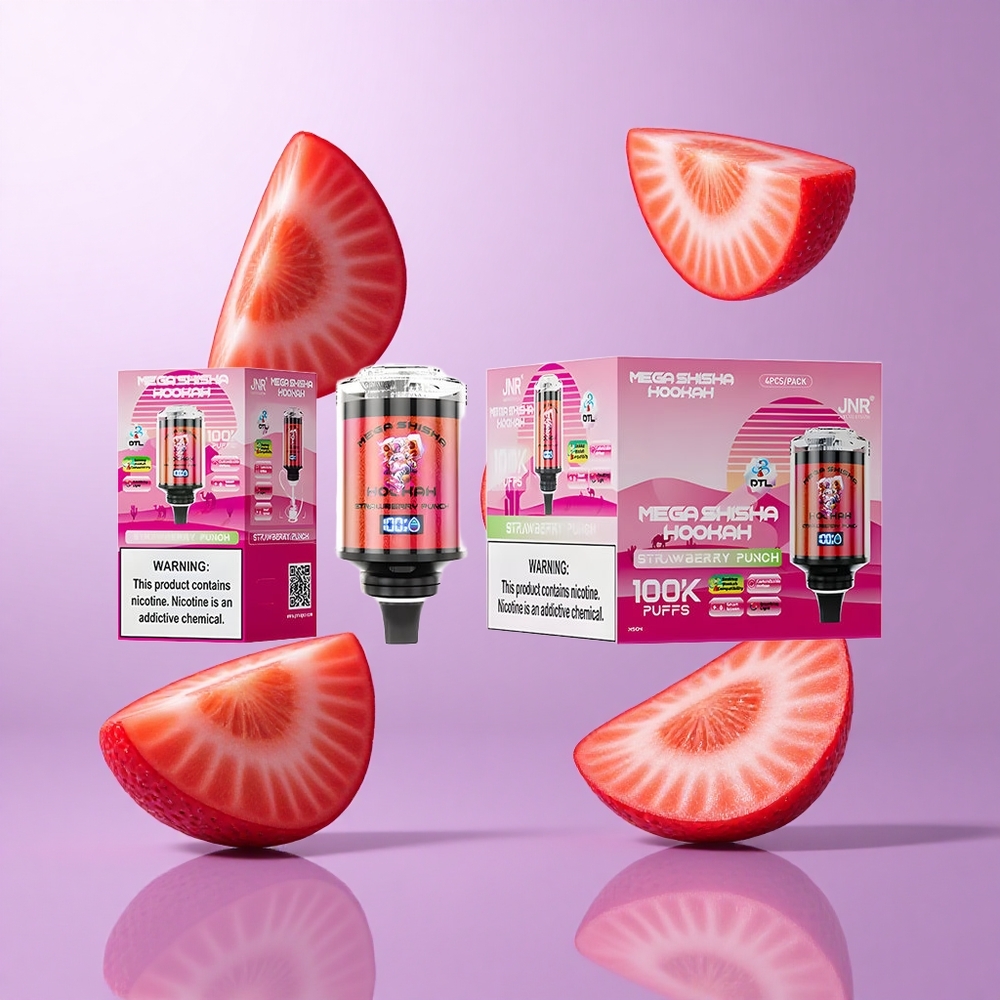 JNR Mega Shisha Hookah 100K Erdbeer Punsch Deutschland großhandel 100000 Puffs 2200mAh wiederaufladbarer Akku
