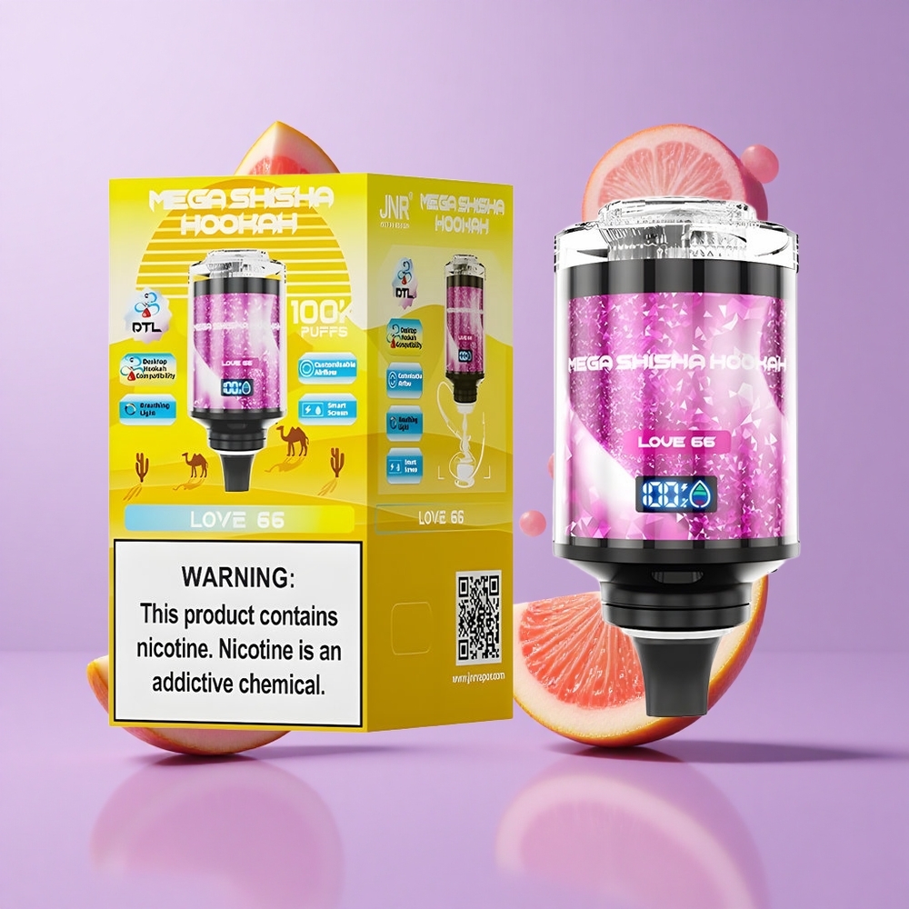 JNR Mega Shisha Hookah 100K Liebe 66 Deutschland großhandel 100000 Puffs 60ml E-Liquid-Kapazität