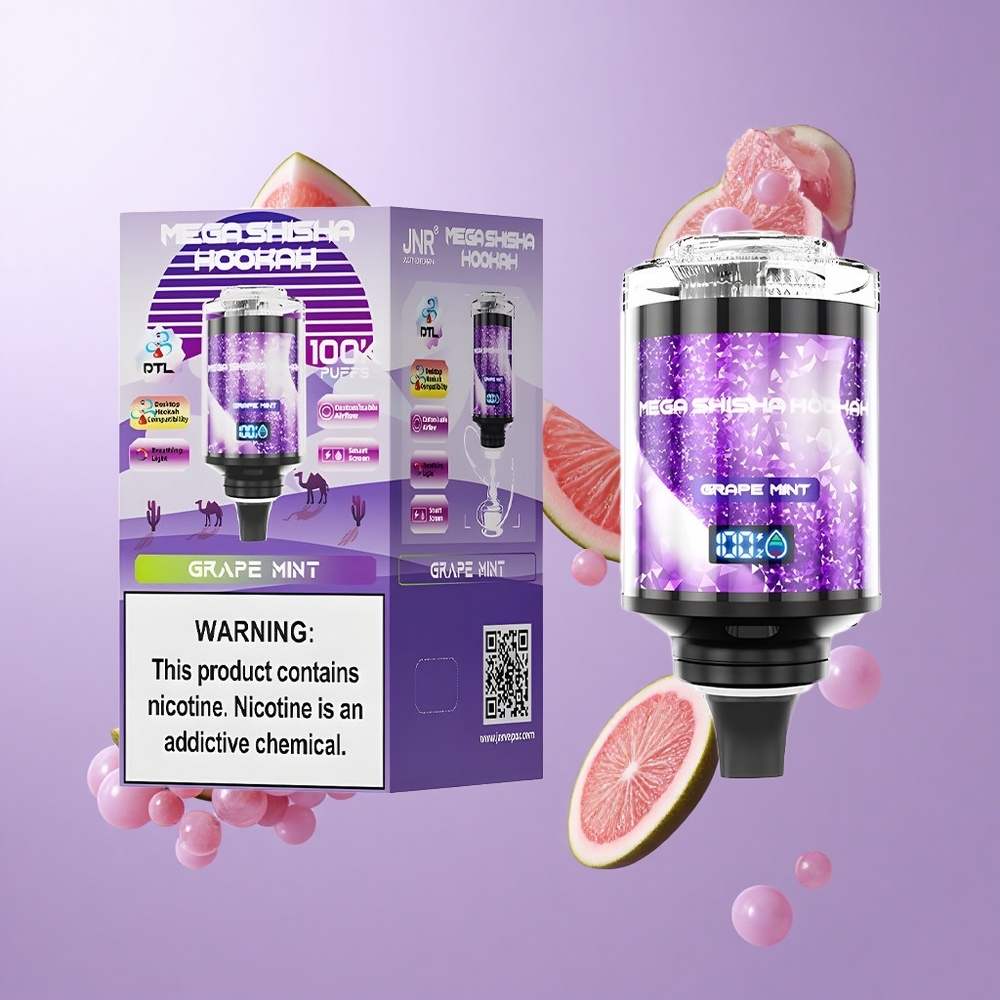 JNR Mega Shisha Hookah 100K Traube Minze Deutschland großhandel Desktop Kompatibilität 60ml E-Liquid Kapazität