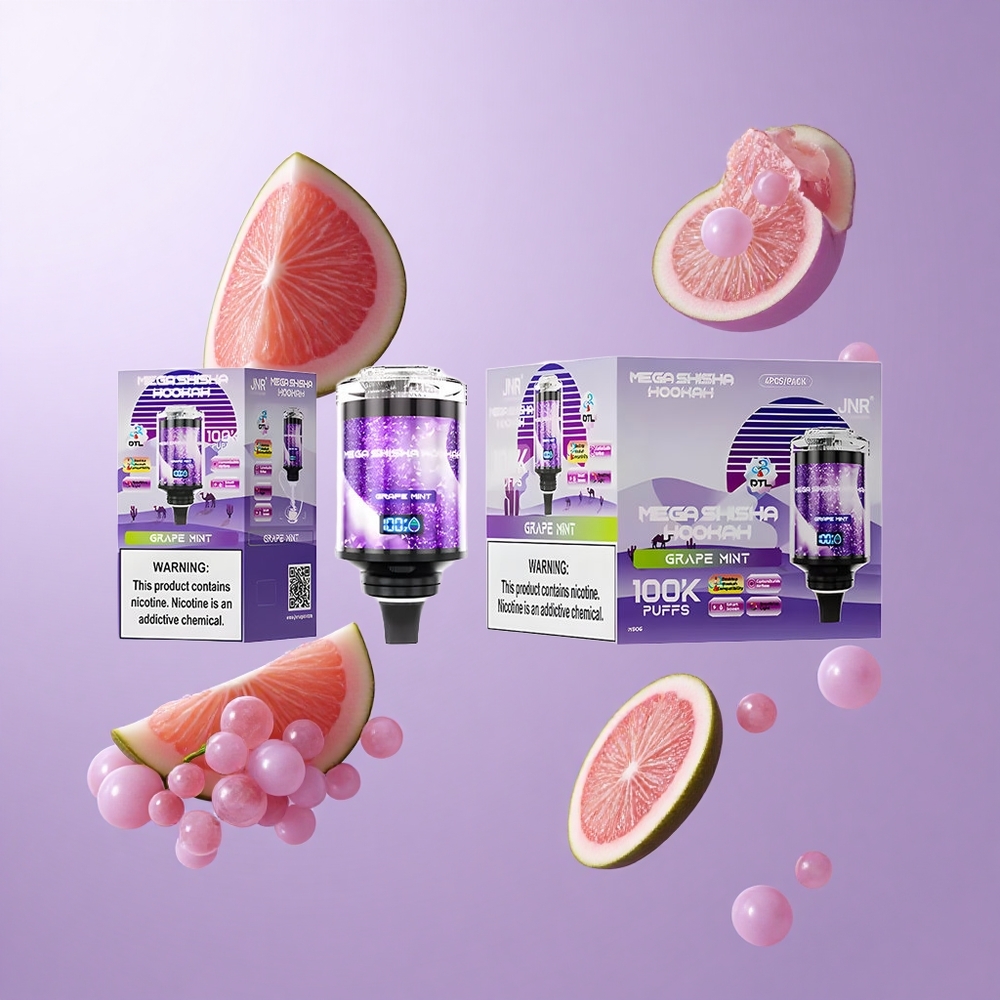 JNR Mega Shisha Hookah 100K Traube Minze Deutschland großhandel Desktop Kompatibilität 60ml E-Liquid Kapazität