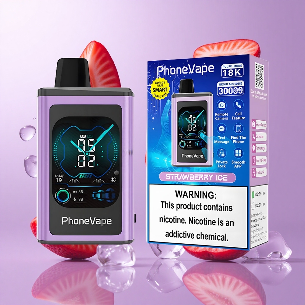 JNR PhoneVape 30000 Puffs Erdbeer-Eis Einweg-Vape Deutschland großhandel 850mAh Type-C wiederaufladbarer Akku