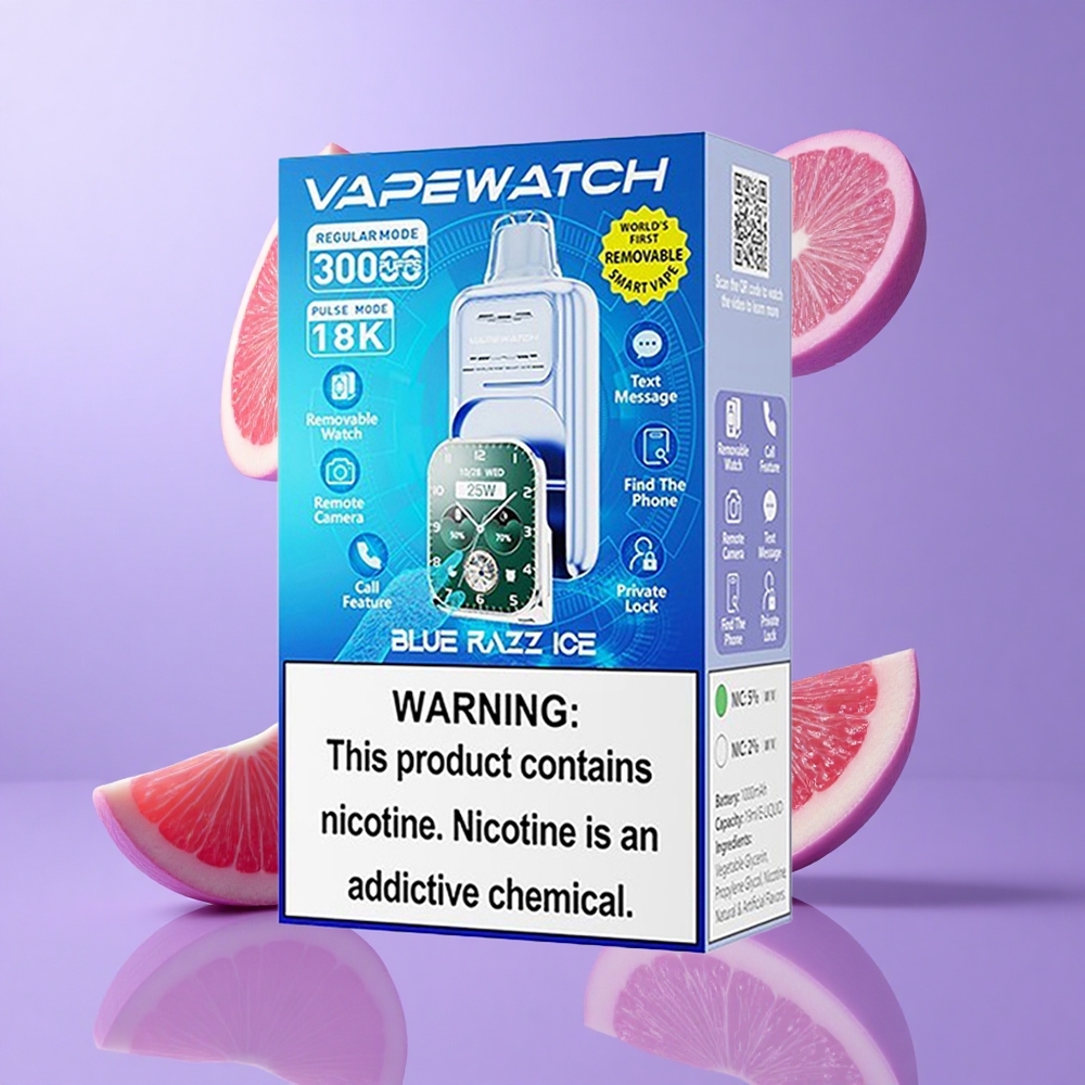 JNR Vape Watch 30000 Puffs Blaue Himbeere Eis Deutschland großhandel Batteriekapazität: 1000mAh