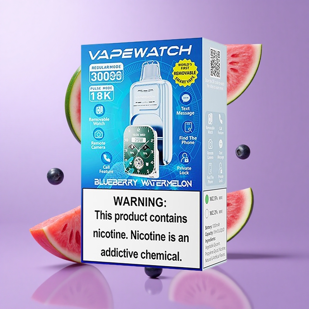 JNR Vape Watch 30000 Puffs Heidelbeere Wassermelone Deutschland großhandel Batteriekapazität: 1000mAh