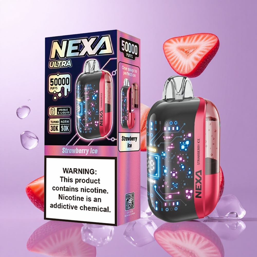 NEXA Ultra 50000 Puffs Erdbeere Eis Deutschland großhandel 20ml vorgefüllte Kapazität 800mah Akkukapazität