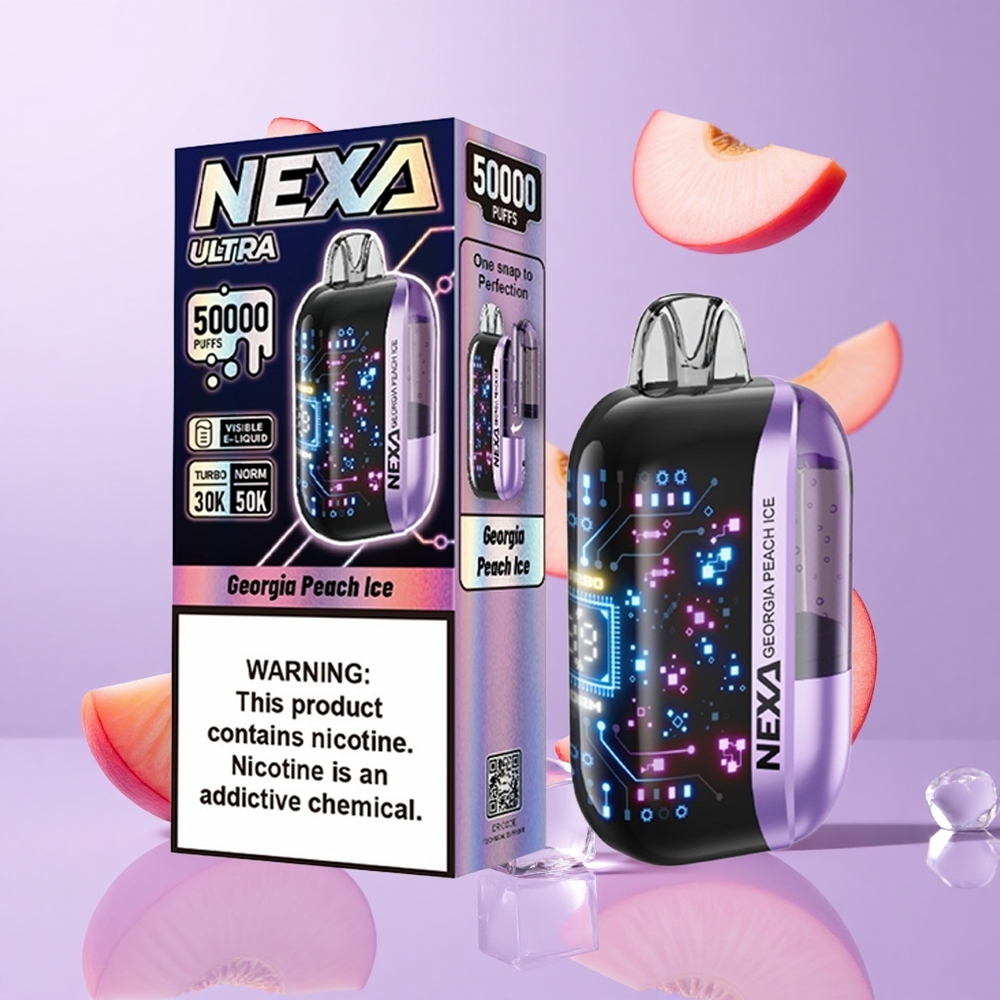 NEXA Ultra 50000 Puffs Georgischer Pfirsich Eis Deutschland großhandel 20ml vorgefüllte Kapazität 800mah Akkukapazität