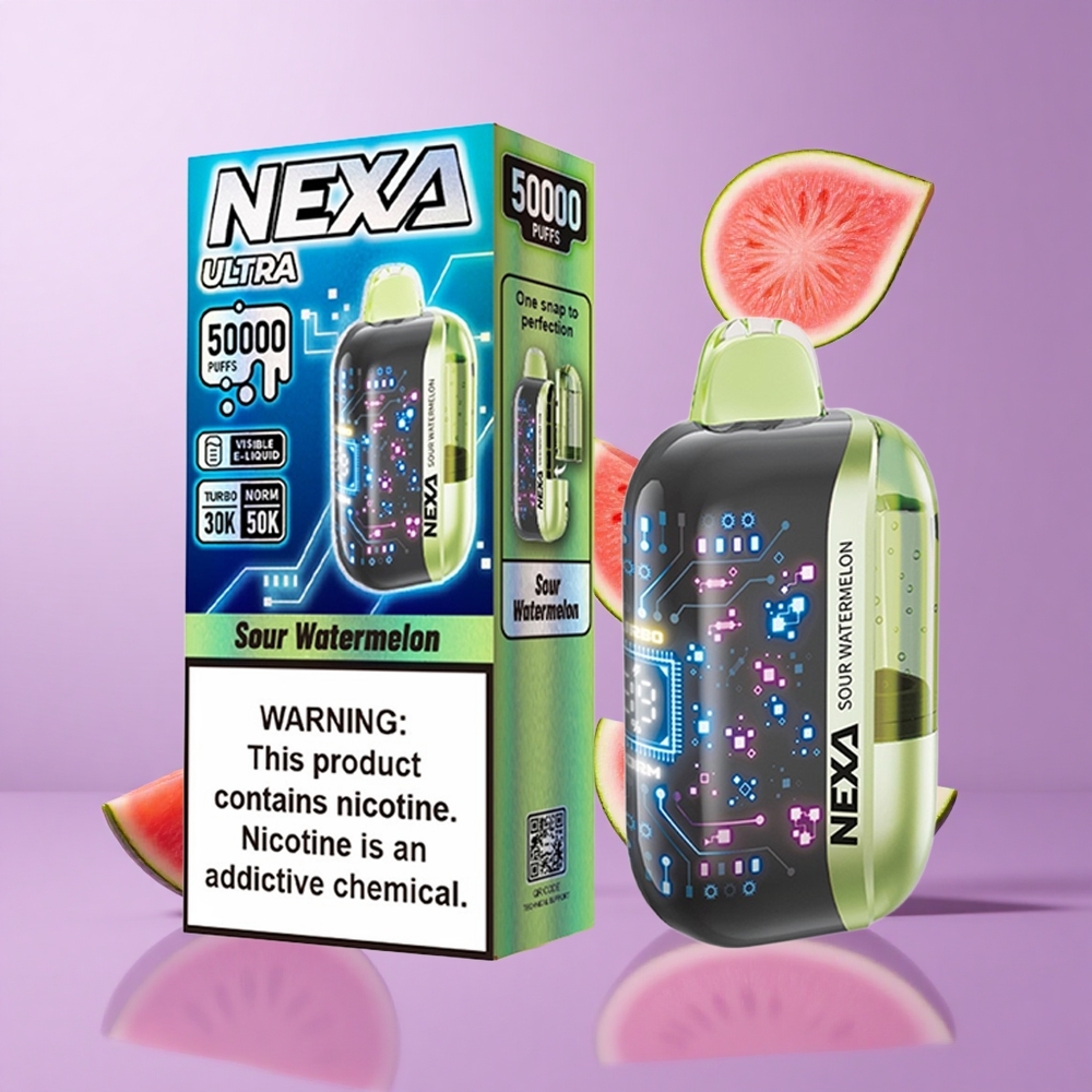 NEXA Ultra 50000 Puffs Sauer Wassermelone Deutschland großhandel 20ml vorgefüllte Kapazität 800mah Akkukapazität