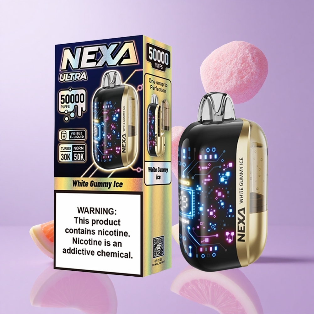 NEXA Ultra 50000 Puffs Weißer Gummibärchen Eis Deutschland großhandel 20ml vorgefüllte Kapazität 800mah Akkukapazität