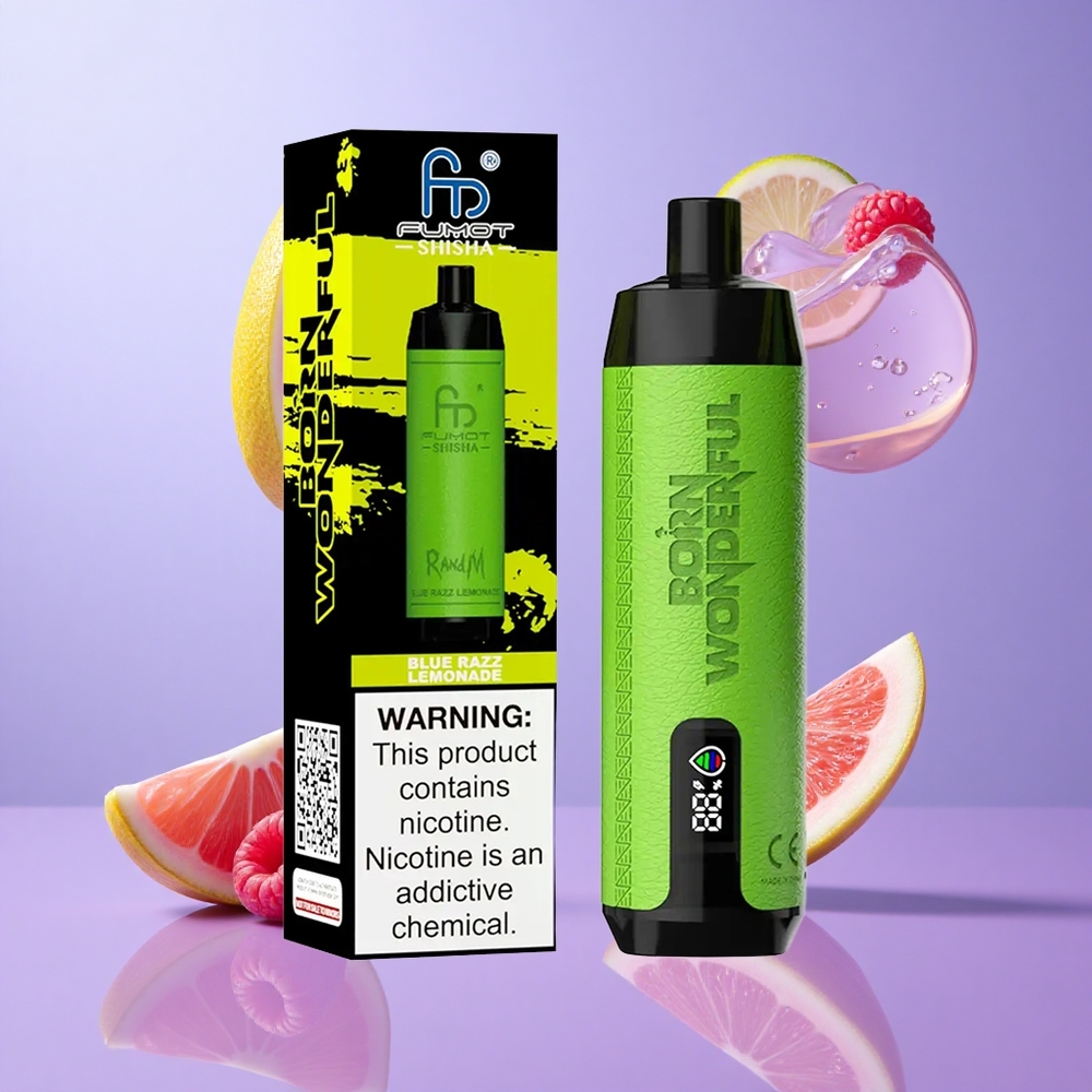 RandM Fumot Shisha 10000 Puffs Blaue Himbeere Limonade Deutschland großhandel 18ml Vorgefüllte E-Flüssigkeit
