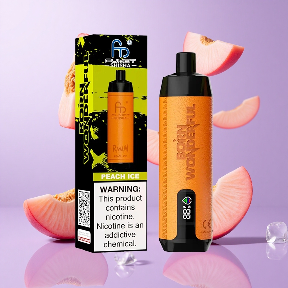 RandM Fumot Shisha 10000 Puffs Pfirsich Eis Deutschland großhandel 18ml vorgefülltes E-Liquid
