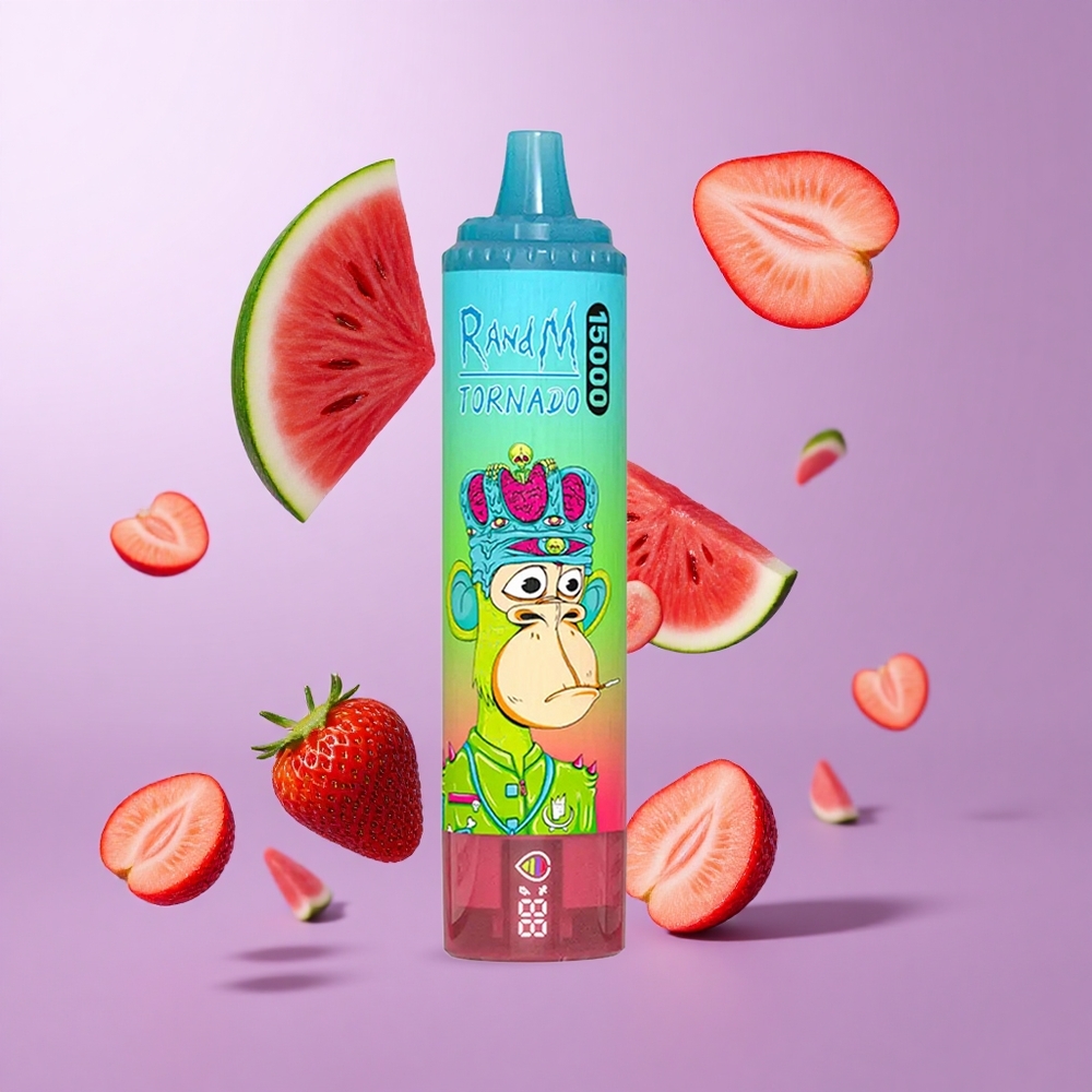 RandM Fumot Tornado 15000 Puffs Erdbeere Wassermelone Deutschland großhandel LCD Bildschirm Mesh Coil 0,9 Ohm