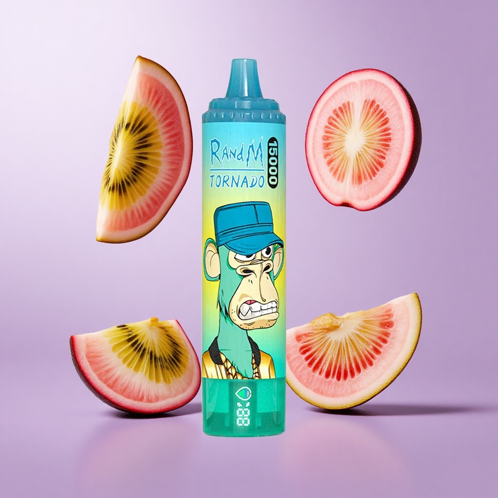 RandM Fumot Tornado 15000 Puffs Kiwi Passionsfrucht Guava Deutschland großhandel LCD Bildschirm 25ml Flüssigkeitskapazität