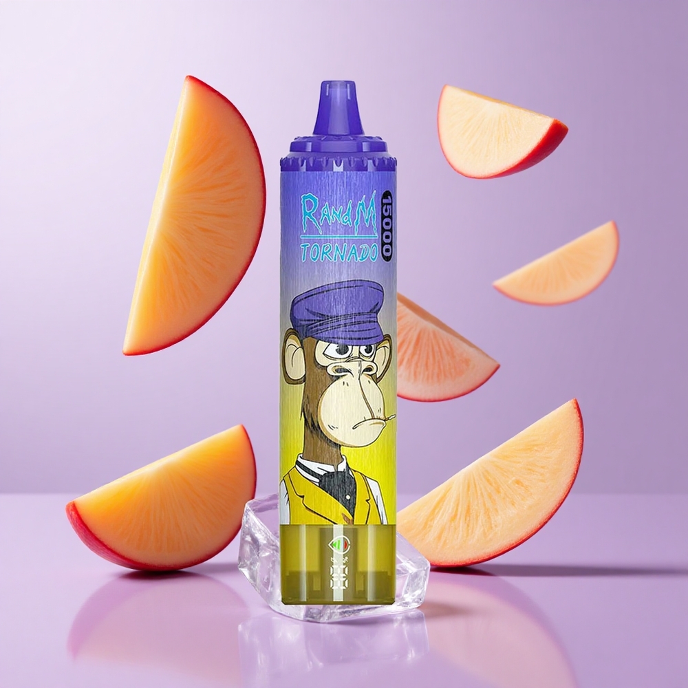 RandM Fumot Tornado 15000 Puffs Mango Auf Eis Deutschland großhandel LCD Bildschirm 25ml Flüssigkeitskapazität