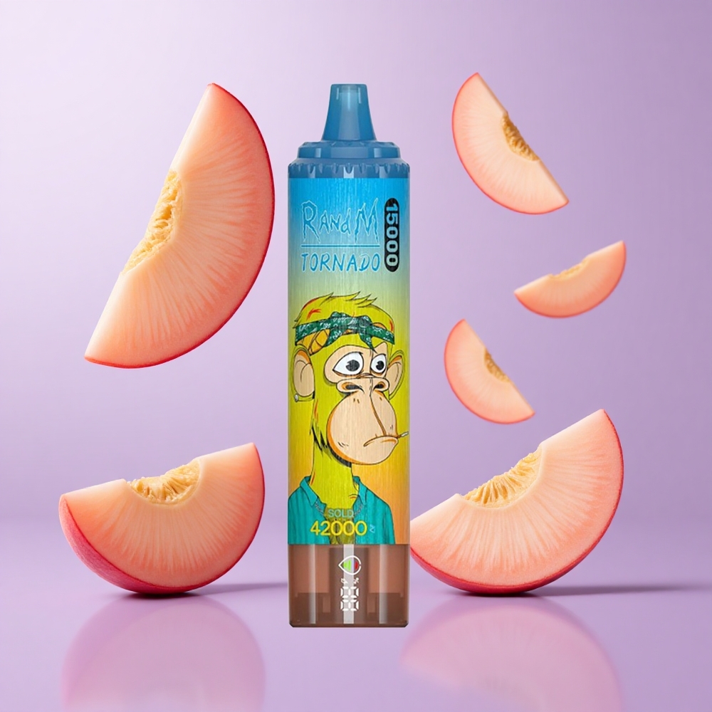 RandM Fumot Tornado 15000 Puffs Pfirsich Mango Deutschland großhandel LCD-Display 25ml Flüssigkeitskapazität