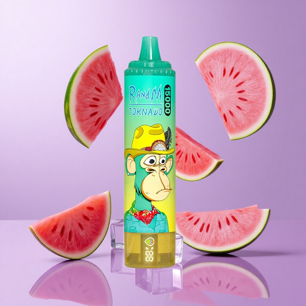 RandM Fumot Tornado 15000 Puffs Wassermelone Eis Deutschland großhandel LCD Bildschirm 25ml Flüssigkeitskapazität