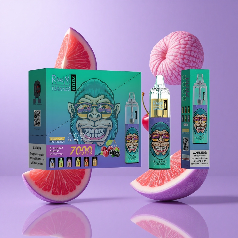 RandM Fumot Tornado 7000 Puffs Blau-Razz-Kirsche Deutschland großhandel 14 ML E-Liquid