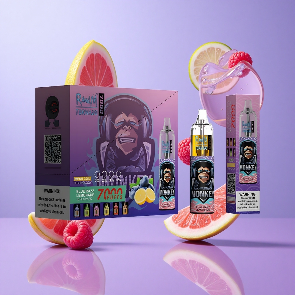 RandM Fumot Tornado 7000 Puffs Blau-Razz Limonade Deutschland großhandel 14 ML E-Liquid