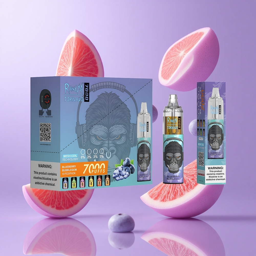 RandM Fumot Tornado 7000 Puffs Blaubeere Bubblegum Deutschland großhandel 14 ML E-Liquid