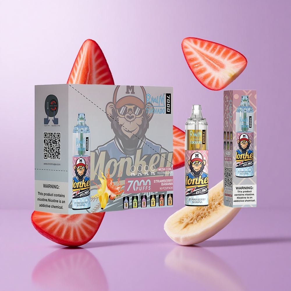 RandM Fumot Tornado 7000 Puffs Erdbeere Banane Deutschland großhandel 14 ML E-Liquid