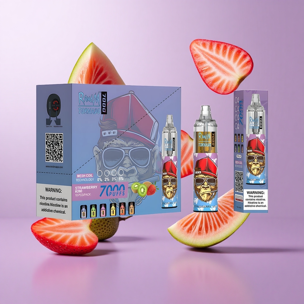 RandM Fumot Tornado 7000 Puffs Erdbeere Kiwi Deutschland großhandel 14 ML E-Liquid