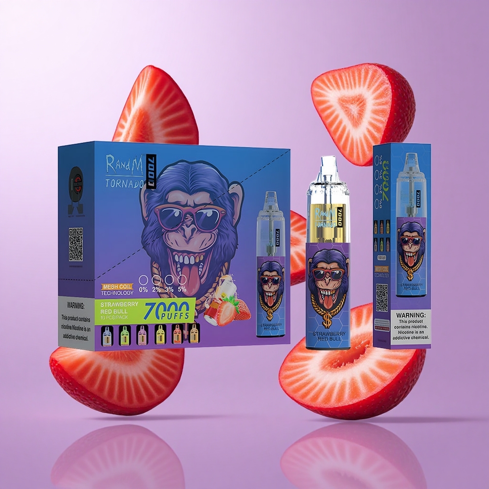 RandM Fumot Tornado 7000 Puffs Erdbeere Red Bull Deutschland großhandel 14 ML E-Liquid