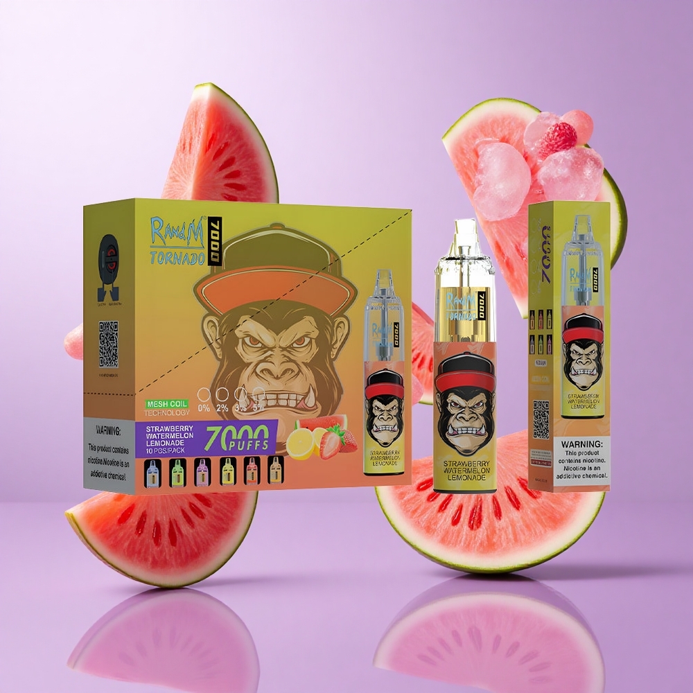 RandM Fumot Tornado 7000 Puffs Erdbeere Wassermelone Limonade Deutschland großhandel 14 ML E-Liquid
