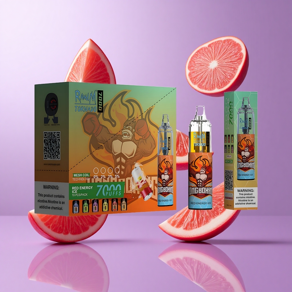 RandM Fumot Tornado 7000 Puffs Rote Energie Eis Deutschland großhandel 14 ML E-Liquid