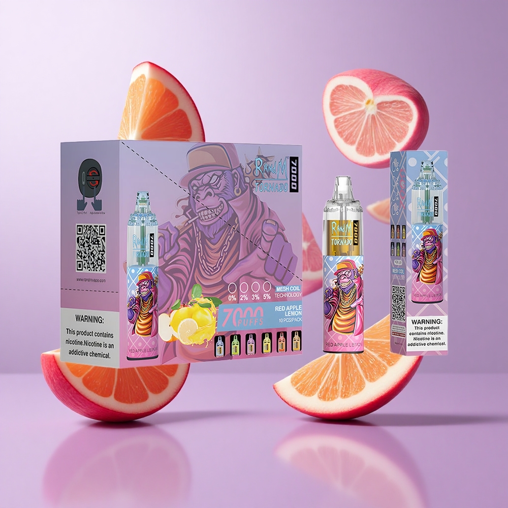 RandM Fumot Tornado 7000 Puffs Roter Apfel Zitrone Deutschland großhandel 14 ML E-Liquid