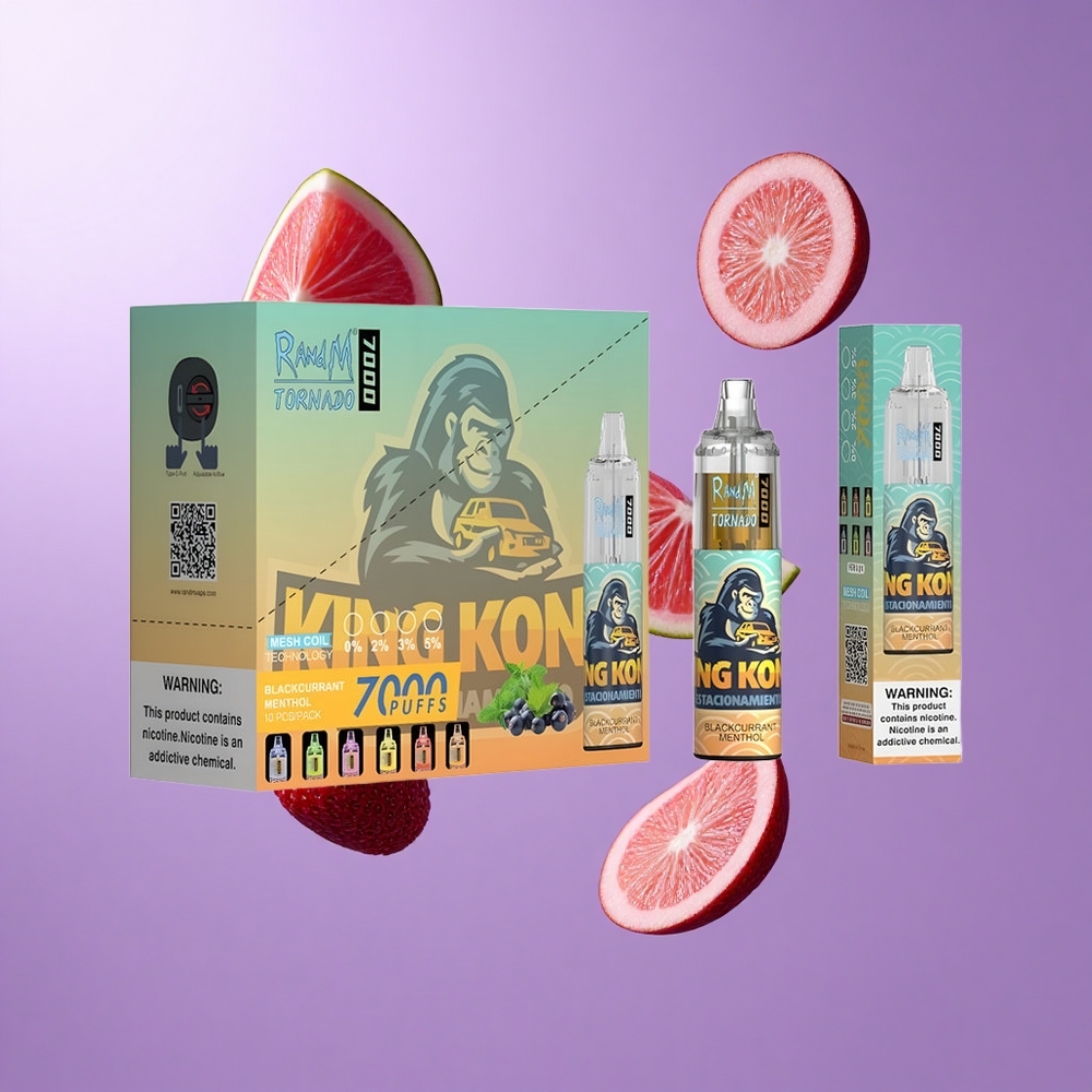 RandM Fumot Tornado 7000 Puffs Schwarze Johannisbeere Minze Deutschland großhandel 14 ML E-Liquid