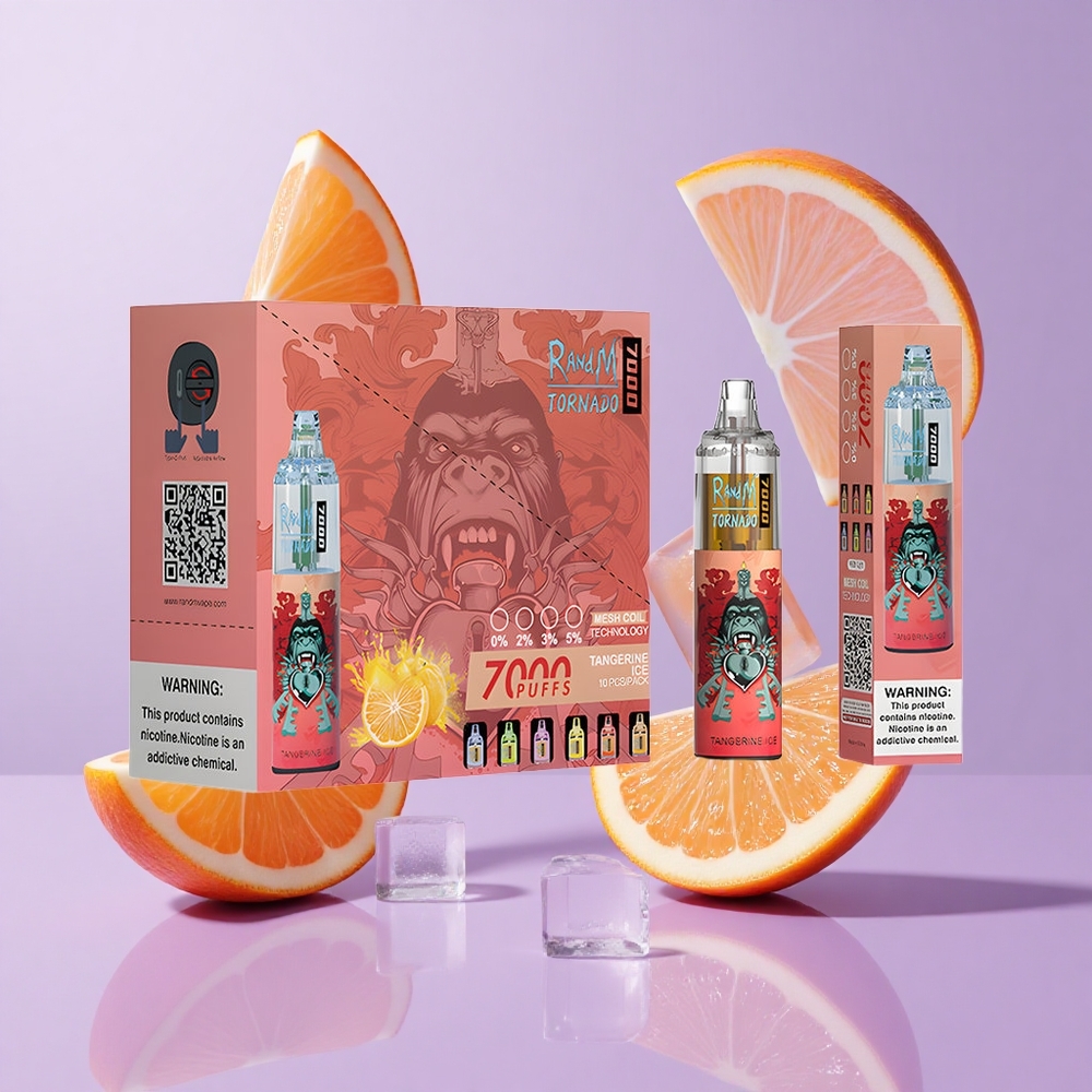 RandM Fumot Tornado 7000 Puffs Tangerine Eis Deutschland großhandel 14 ML E-Liquid