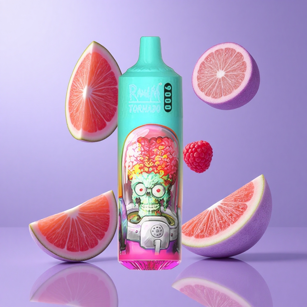 RandM Fumot Tornado 9000 Puffs Blaue Saure Himbeere Einweg-Vape Deutschland großhandel 18 mL E-Liquid Kapazität