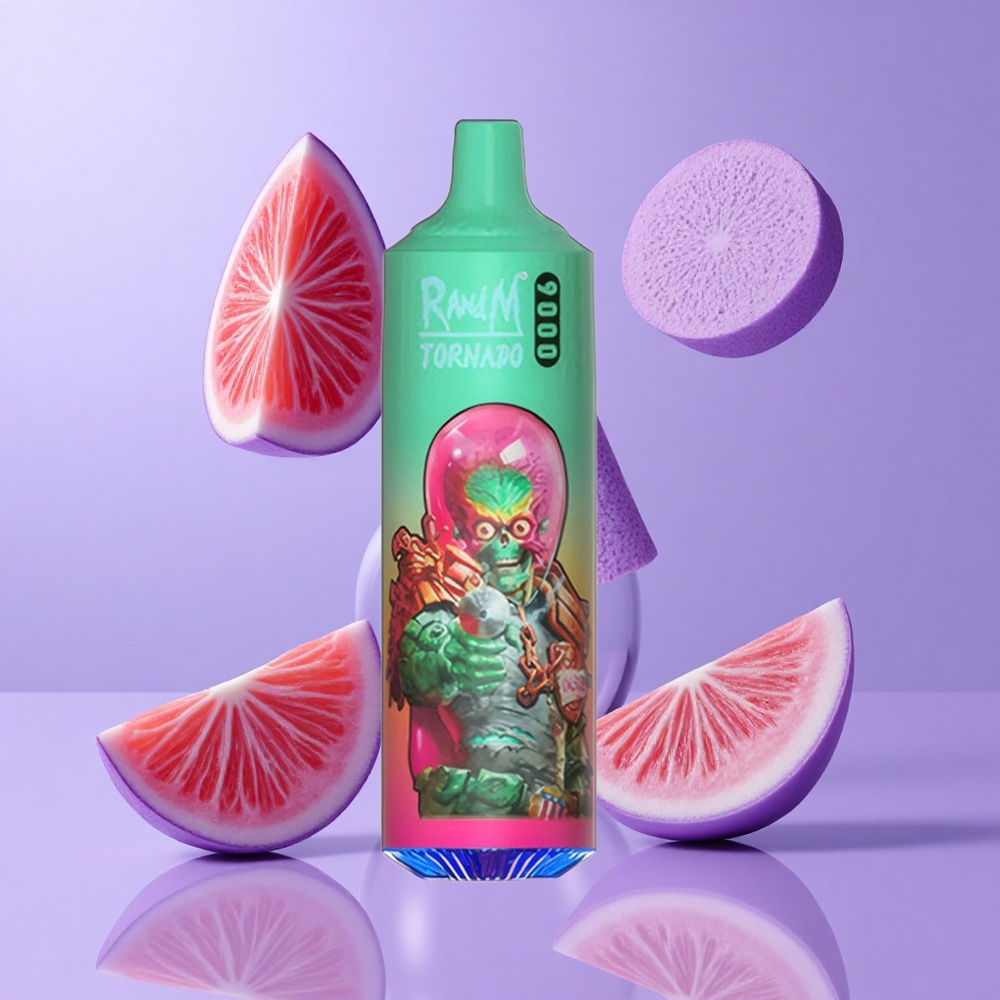 RandM Fumot Tornado 9000 Puffs Blauer Himbeer Kush Deutschland großhandel 18 mL E-Liquid Kapazität
