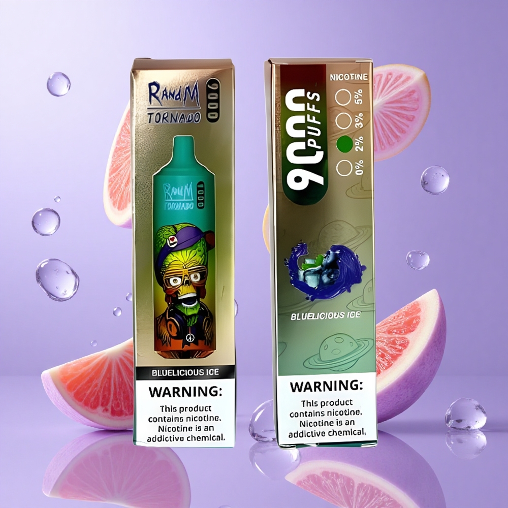 RandM Fumot Tornado 9000 Puffs Blauisierter Eisgeschmack Deutschland großhandel 18 mL E-Liquid Kapazität