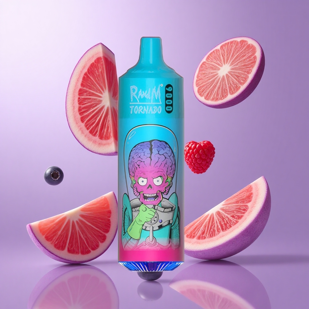 RandM Fumot Tornado 9000 Puffs Einweg-Vape Heidelbeere Himbeere Deutschland großhandel 18 mL E-Liquid-Kapazität