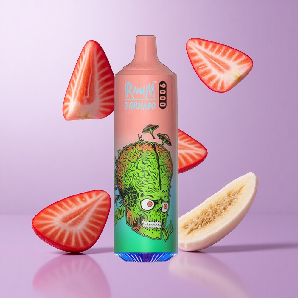 RandM Fumot Tornado 9000 Puffs Erdbeere Banane Deutschland großhandel 18 mL E-Liquid Kapazität