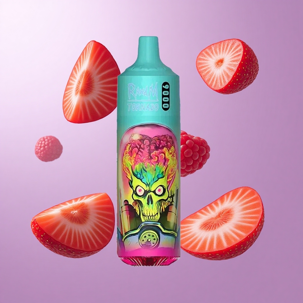 RandM Fumot Tornado 9000 Puffs Erdbeere Himbeere Deutschland großhandel 18 mL E-Liquid Kapazität