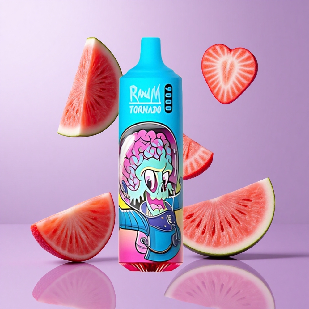 RandM Fumot Tornado 9000 Puffs Erdbeere Wassermelone Deutschland großhandel 18 mL E-Liquid Kapazität