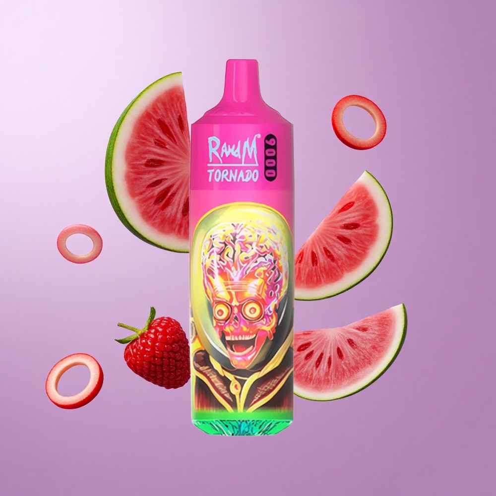 RandM Fumot Tornado 9000 Puffs Himbeere Wassermelone Deutschland großhandel 18 mL E-Liquid Kapazität