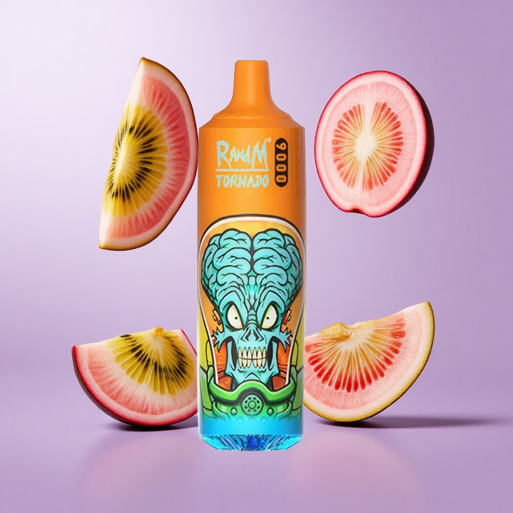RandM Fumot Tornado 9000 Puffs Kiwi Passionsfrucht Guava Deutschland großhandel 18 mL E-Liquid Kapazität