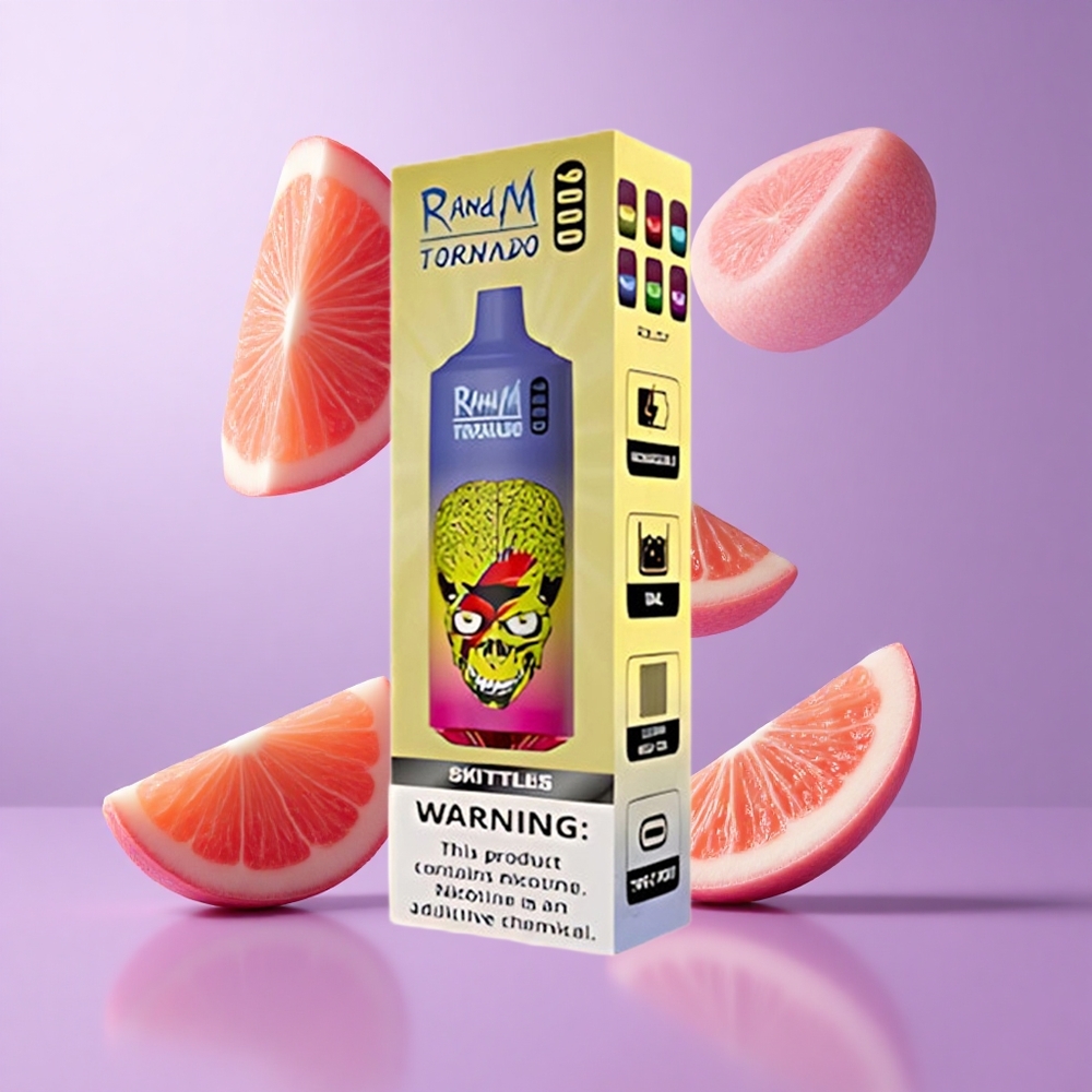 RandM Fumot Tornado 9000 Puffs Skittles (Gummibärchen) Deutschland großhandel 54 Sorten 18 mL E-Liquid Kapazität Mesh Coil