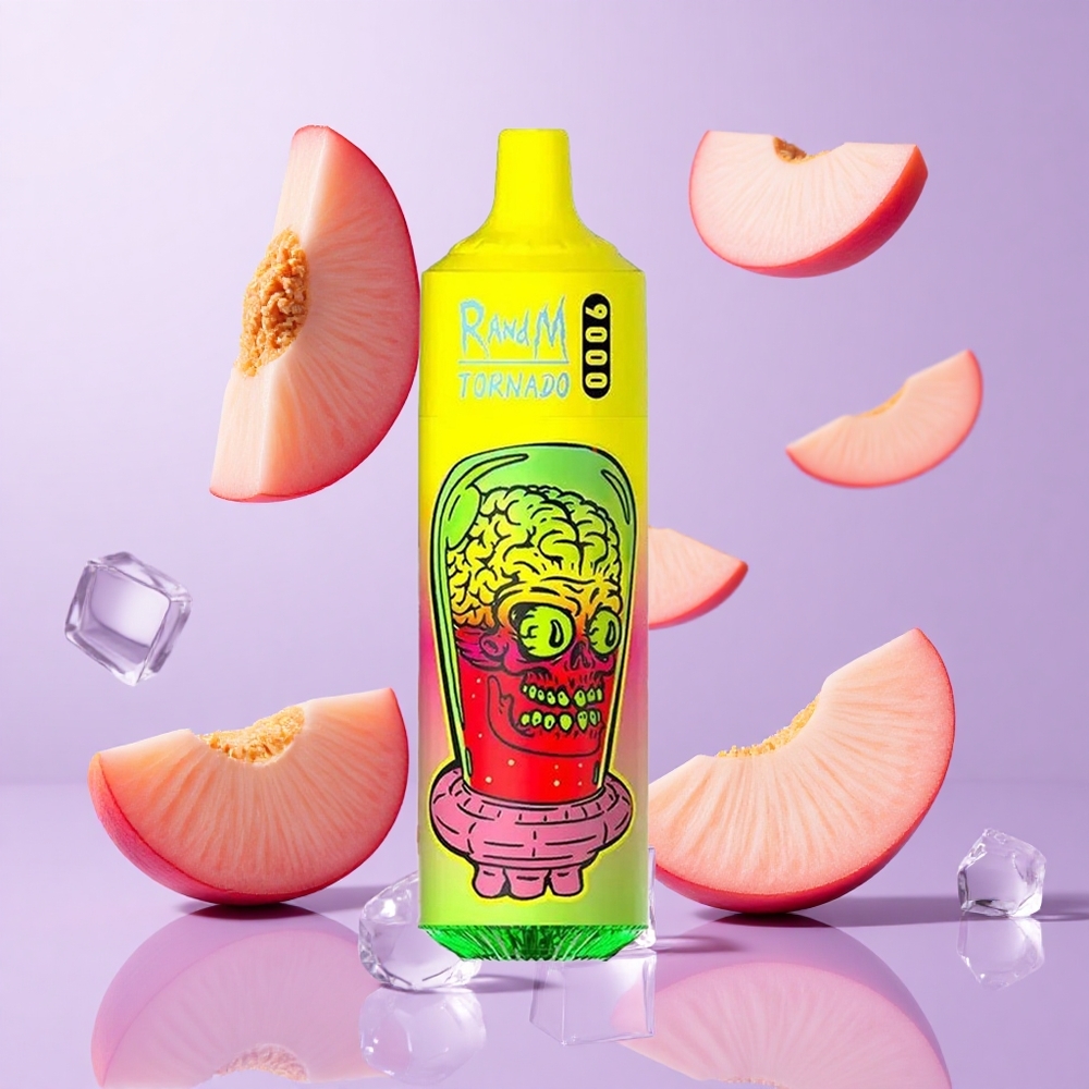 RandM Fumot Tornado 9000 Puffs Sommer Pfirsich Eis Deutschland großhandel 18 mL E-Liquid Kapazität