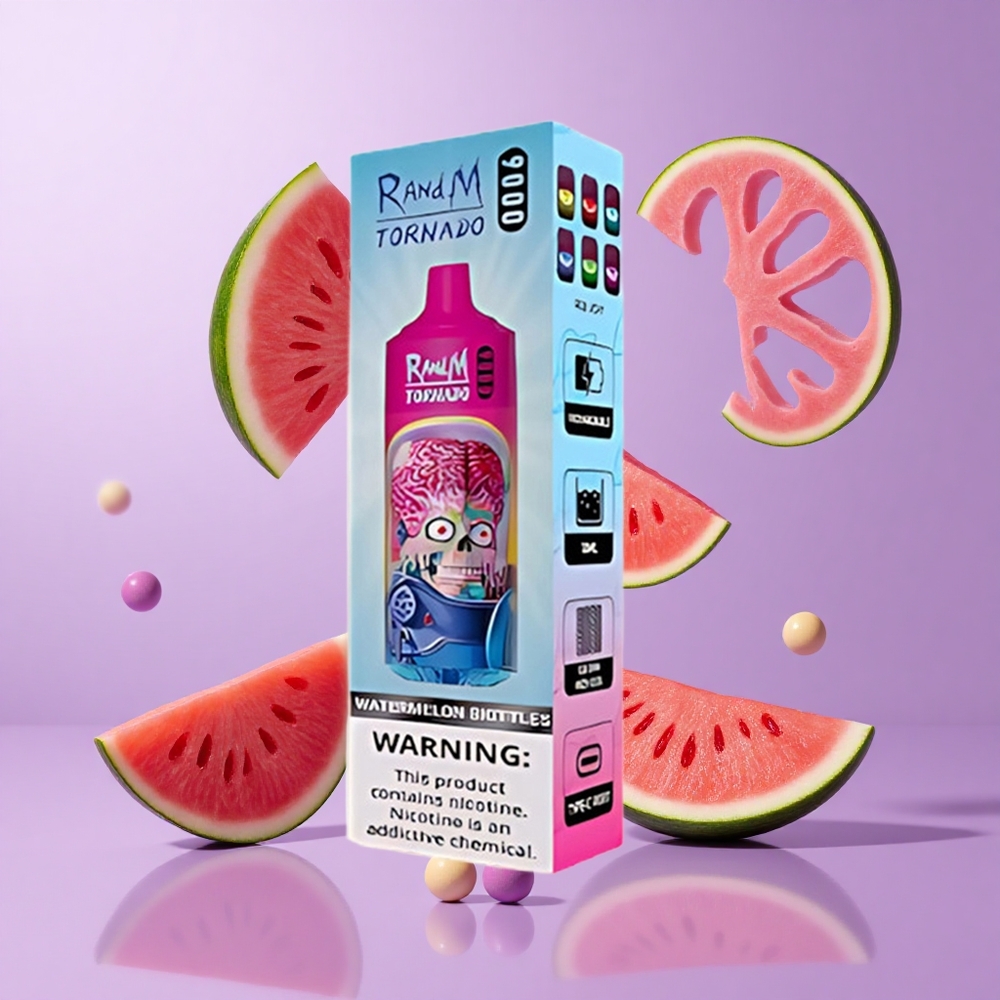 RandM Fumot Tornado 9000 Puffs Wassermelone Skittles Deutschland großhandel 18 mL E-Liquid Mesh Coil